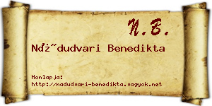 Nádudvari Benedikta névjegykártya